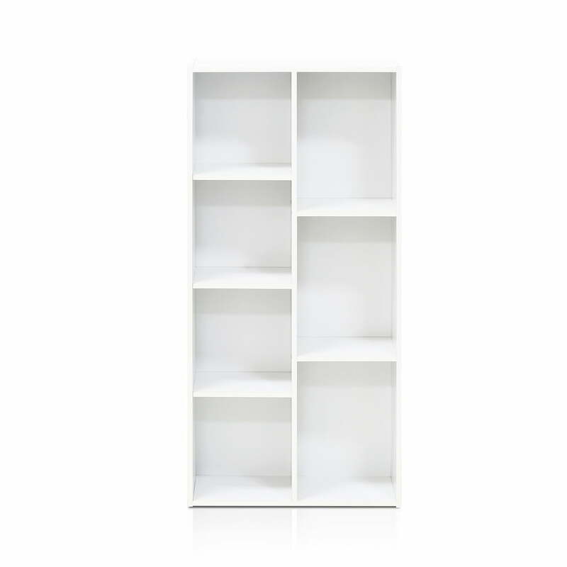 Bibliothèque à étagère ouverte réversible, blanc, 11048WH, 7 cubes
