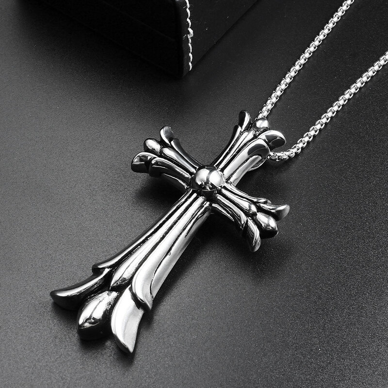 Viking titanium chain pendant myth cross stainless steel pendant with couple necklace