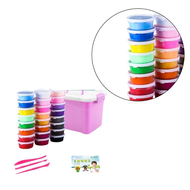 Air Dry Clay Set Unlocks Your Creativity with 24 Colorful Safe for All Age Inclusive of Tool & Comprehensive Guidebook