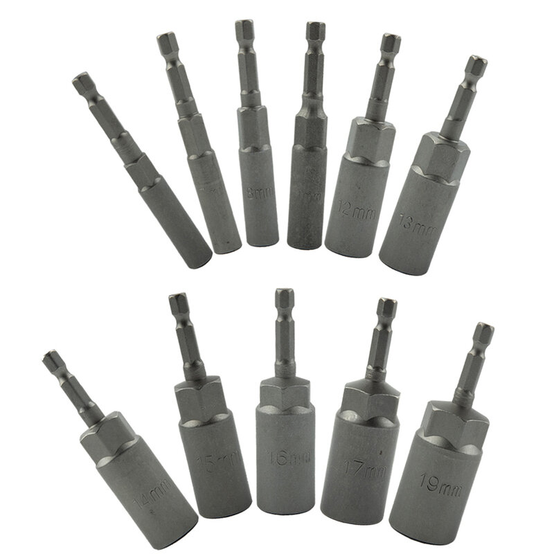 Impact Socket Magnetic Nut Screwdriver 1/4" Hex Key Drill Bit Adapter Drive Socket 5.5/6/7/8/9/10/11/12/13/14/15/16/17/18/19mm