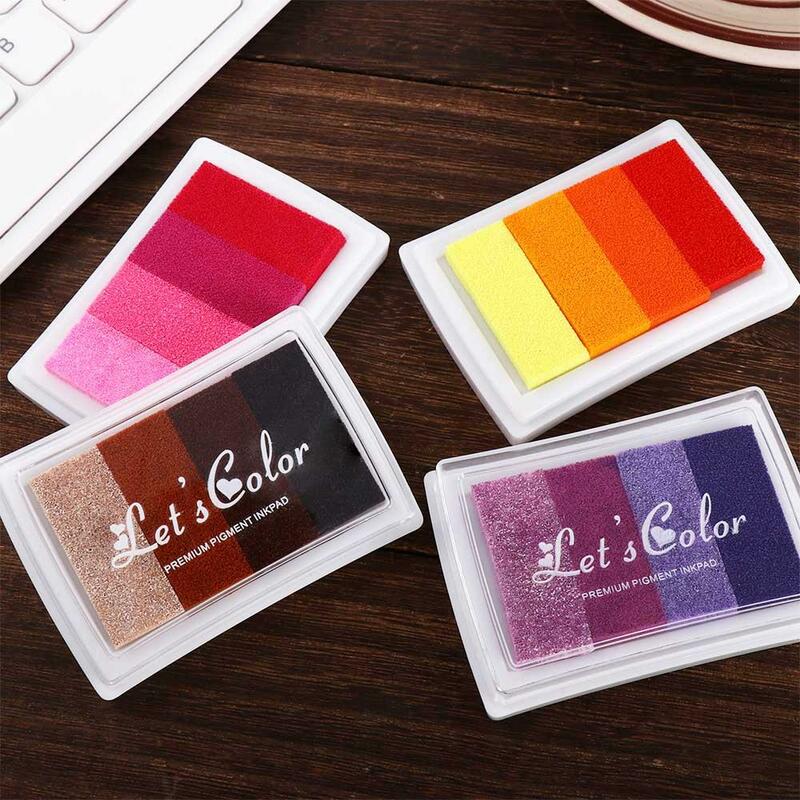Creative Hand Account Scrapbooking DIY Crafts Newborn Footprint Inkpad Rainbow Ink Pad Gradient Color Ink Pad Stamp Oil Based