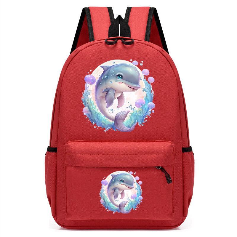 Children Bagpack Cute Kawaii Backpack Kindergarten Schoolbag Kids Bagpack Bag Dreamy Cute Dolphin Student Bookbag Travel Mochila