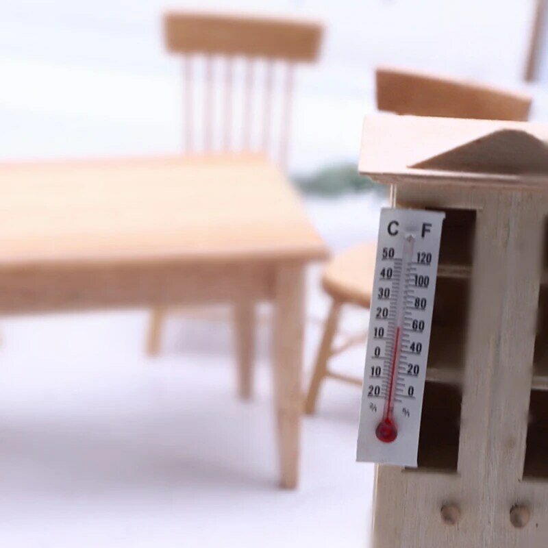 5Pcs Dollhouse Miniatuur Karton Thermometer Model Slaapkamer Home Living Scene Decor Speelgoed