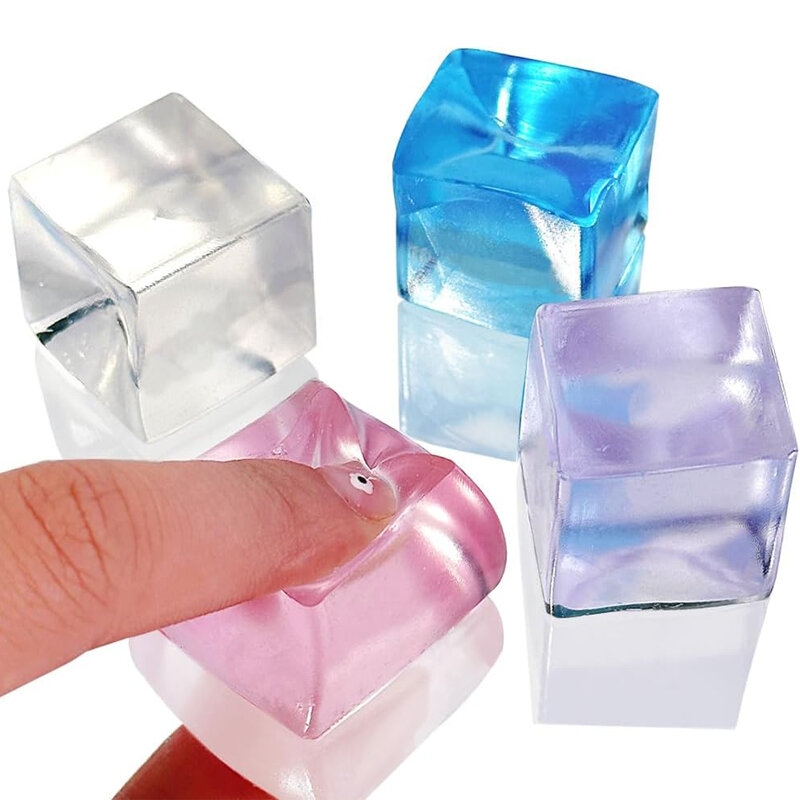 6Pcs Squishy Ice Cube Fidget Toy Stress Ball Squeeze Juguetes Divertidos Party Favors For Kids Birthday Classroom Prizes 
