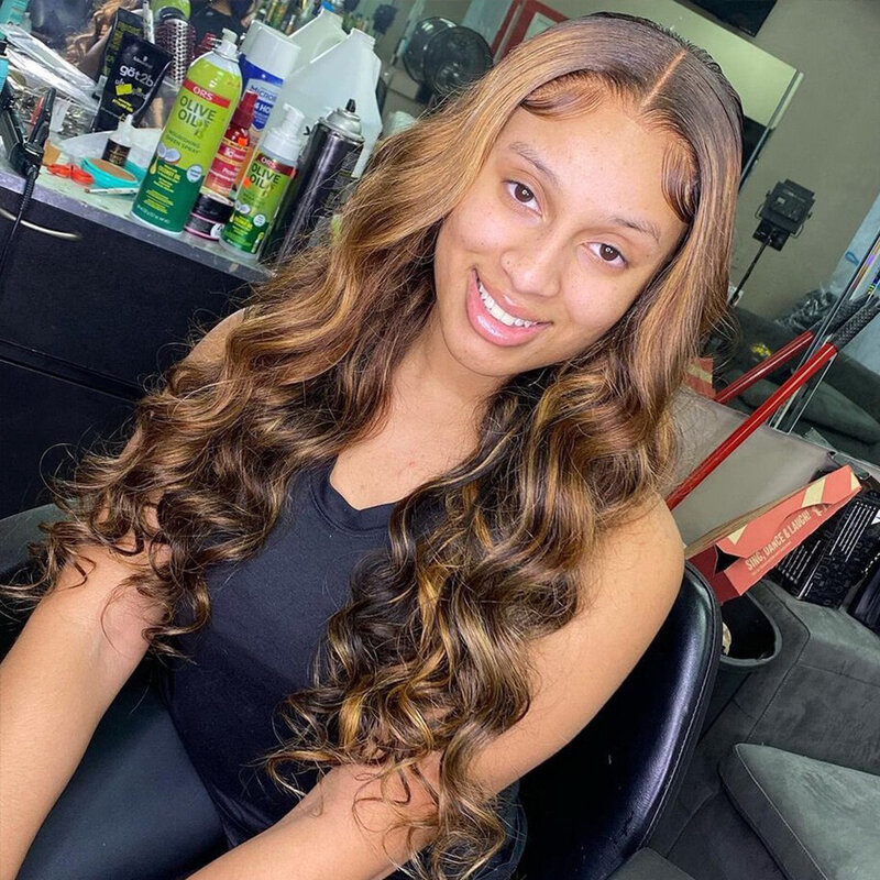 Honey Blonde Body Wave Lace Front Wigs 13x4 13x6 Highlight Lace Frontal Wigs Human Hair For Women HD Full Lace Frontal Wig