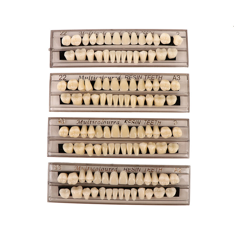 28 Tanden Hars Prothese Tanden Comparator Spiegel Tandheelkunde Bleken Dental Plaat Onderzoek Op Dental Onderwijs Model