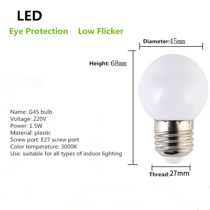 E27 Screw Vintage LED Filament Light Bulbs White 2W 4W 5W Incandescent 10W 15W Lamp S14 G45 Screw Base Retro Edison Bulb 220V
