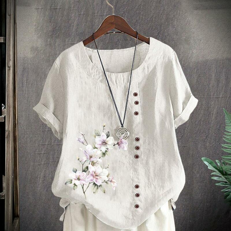 Женская блузка, удобный женский топ, приятная для кожи универсальная Модная Повседневная Блузка с цветочным принтом