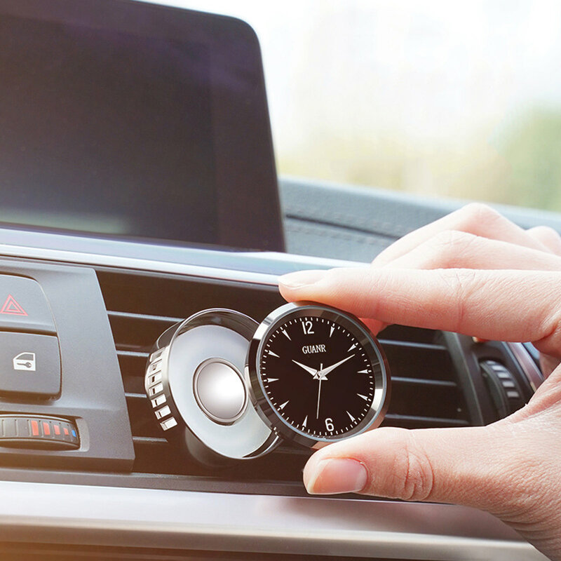 Dashboard Car Clock aromaterapia Air Clip accessori interni per auto in lega orologio Stick-On impermeabile con Clip
