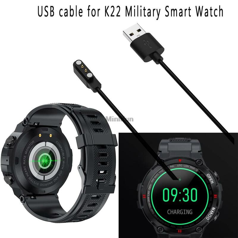 Wojskowy kabel ładowarka do inteligentnego zegarka Smartwatch K22 i K27 K28 do kabla USB K22