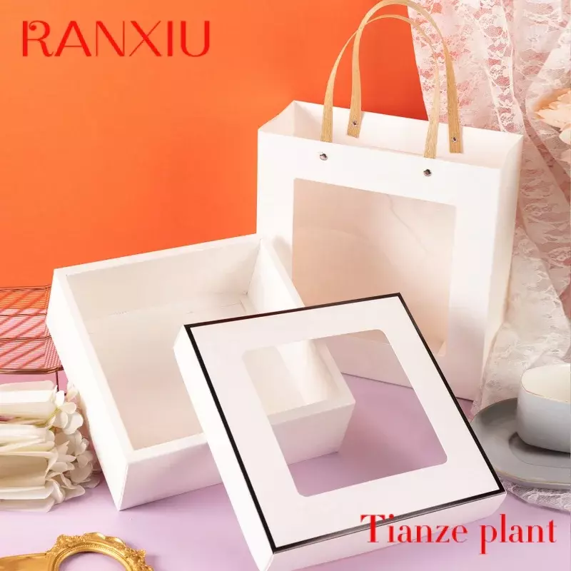 Custom 2023 mother day Luxury White Cardboard Clothes Scarf Towel Packaging Folding Paper Gift Box With Window