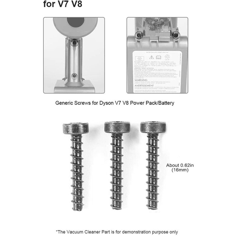 Set of 6 Screws for Dyson Cordless V6 V7 V8 V10 V11 Vacuum Cleaner Power Pack/Battery