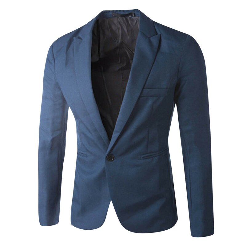 Men Blazer Decorative Chest Pocket Solid Color Satin Collar Causal Formal Daily Wedding Men Long Sleeve One Button 2023 Office