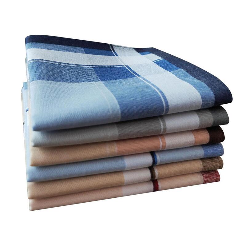 Mouchoirs carrés de poche en coton pour hommes, mouchoirs assortis, cadeaux classiques, mouchoir Hanky pour hommes pour la convocation formelle, 6x, 40x40cm