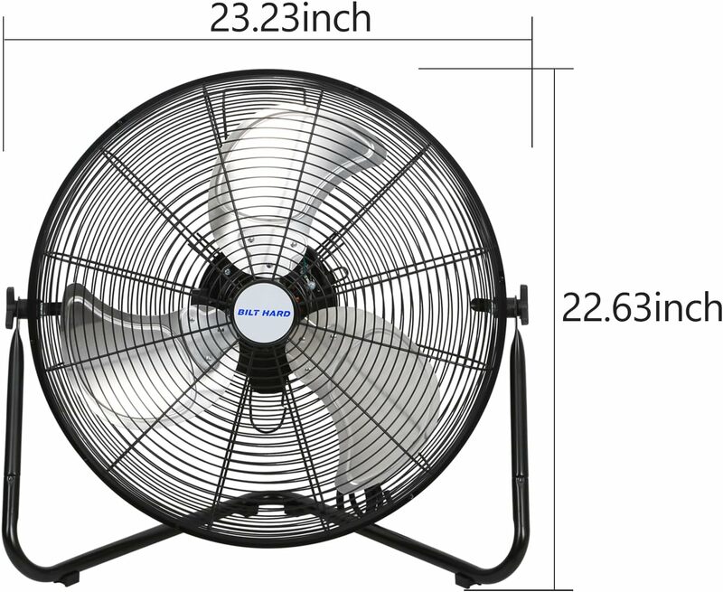 20 "Hochgeschwindigkeits-Boden ventilator, 4600 cfm 3-Gang-Industrieventilator mit Wand montages ystem, Hochleistungs-Metall ventilator, 2er-Pack