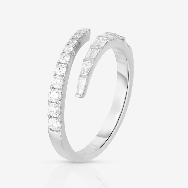 DPLAOPA Women 925 Sterling Silver Clear Zircon Resizable Ring Adjustable 2024 Luxury Fine Jewelry Wedding Anniversary Gift