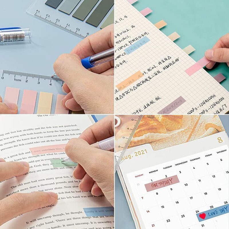 Set Sticky Tabs Writable and Repositionable Index Tabs Morandi Colorful Adhesive Sticky Notes Tabs