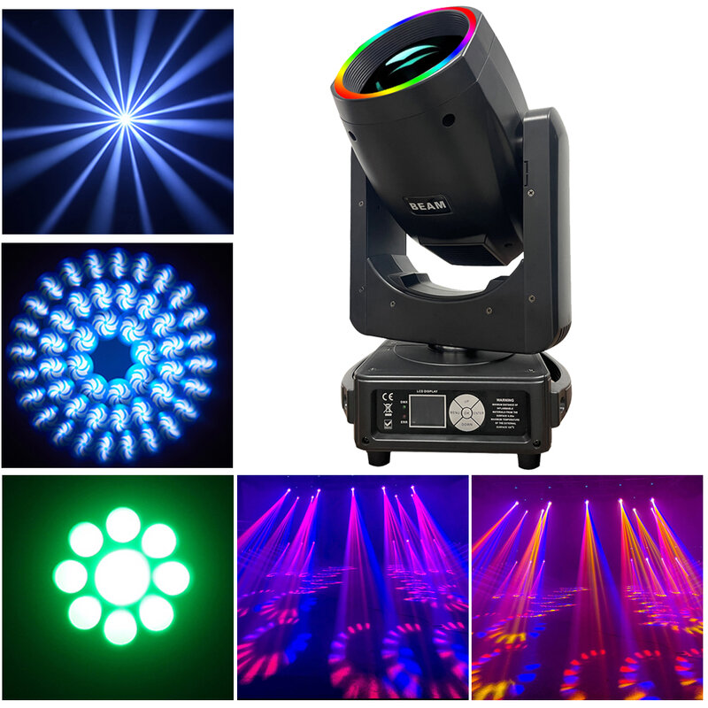 High Brightness Beam Stage Lighting 295 Moving Head Light With Led RGB Circle Background Disco DJ Party Club Light