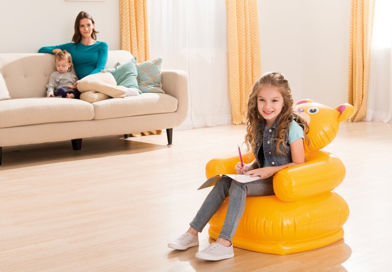 انتكس 68556 بلاستيك قابل للنفخ حيوان سعيد تشكيلة الأطفال أريكة الهواء