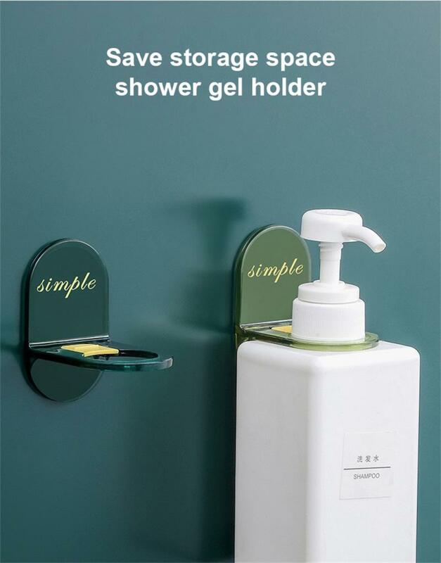 Prateleira de parede para Banheiro, Recipiente Desinfetante para as Mãos, Titular Dispenser, Rack Ganchos, Hand Bottle Hanger, Shower Gel, Shampoo, Acessórios