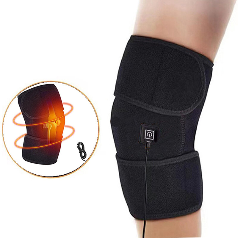 Rodilleras calefactoras para artritis, alivio del dolor de rodilla, soporte eléctrico USB, envoltura caliente, masajeador de rodilla, terapia térmica, nuevo