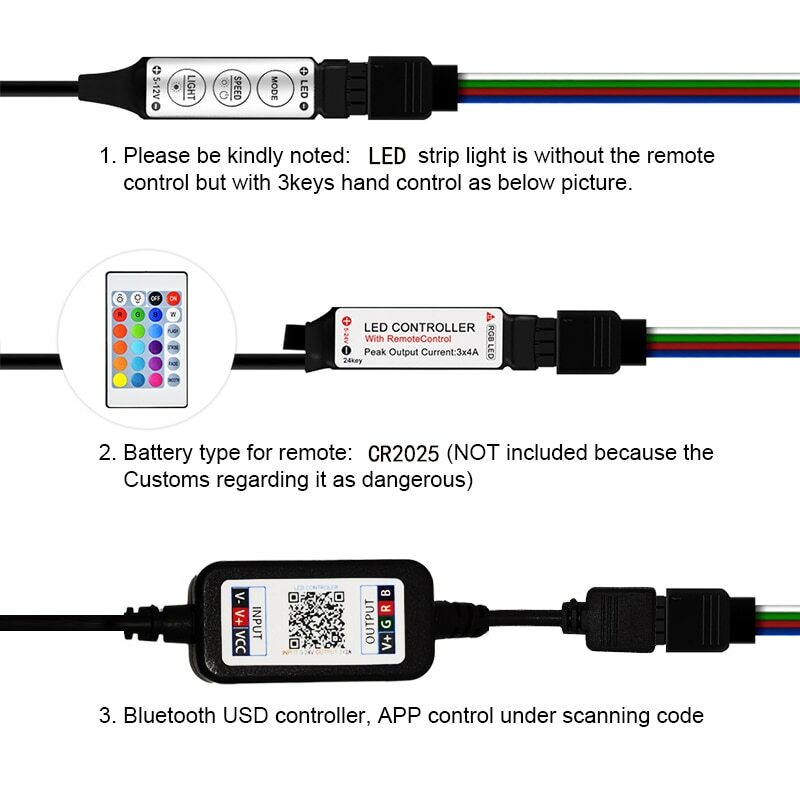 Светодиодная лента RGB 5050 с инфракрасным Bluetooth-управлением, гибкая лента для подсветки телевизора, домашнего декора