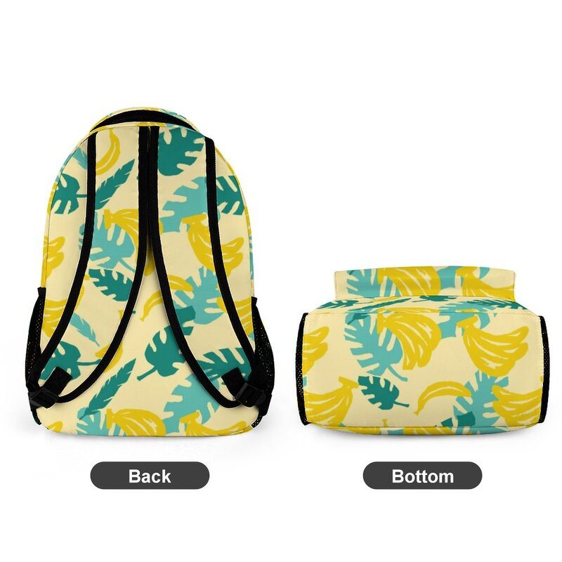 Yellow Leaf Full Print Schoolbag Large Capacity Backpack Leisure Daypack School Backpack Shoulder Pencil Case Children's Backbag