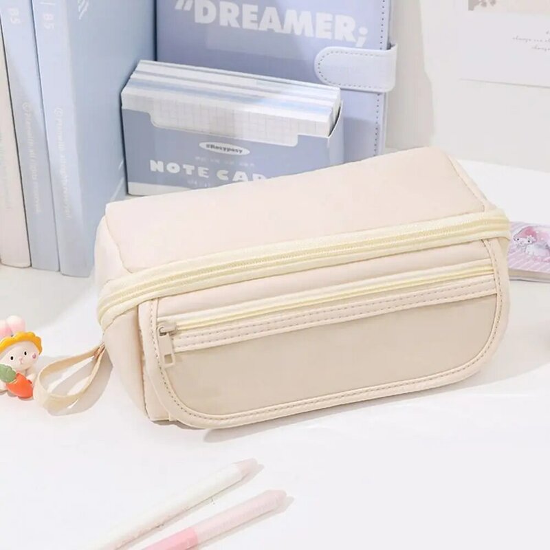Large Capacity Pencil Bag INS Waterproof Minimalism Pencil Cases Cosmetic Pouch Stationery Pouch School Office