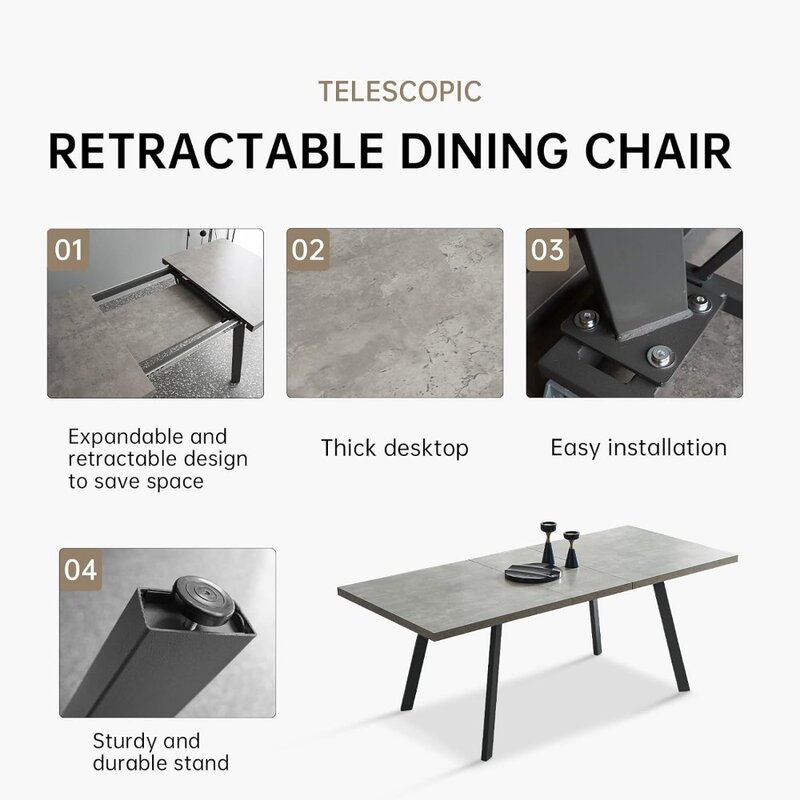 Set tavolo da cucina Mid-Century per 6-8 persone per sala da pranzo tavolino con piano elevatore gambe in acciaio dorato mobili sedie da soggiorno