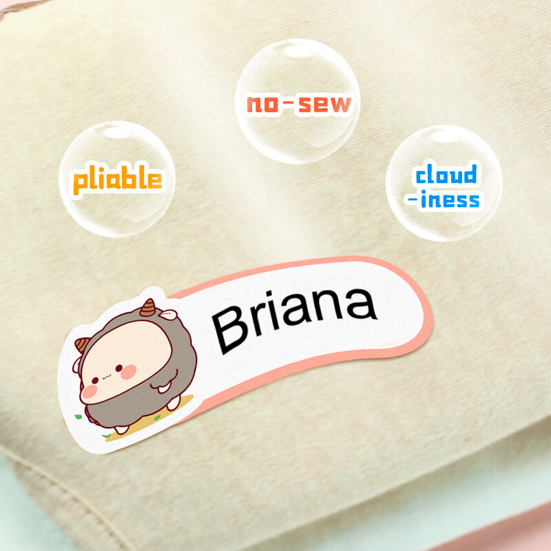 Nome adesivo per vestiti adesivi Kawaii personalizzati impermeabili etichetta lavabile personalizzata per bambini etichette per incollare la stiratura del panno