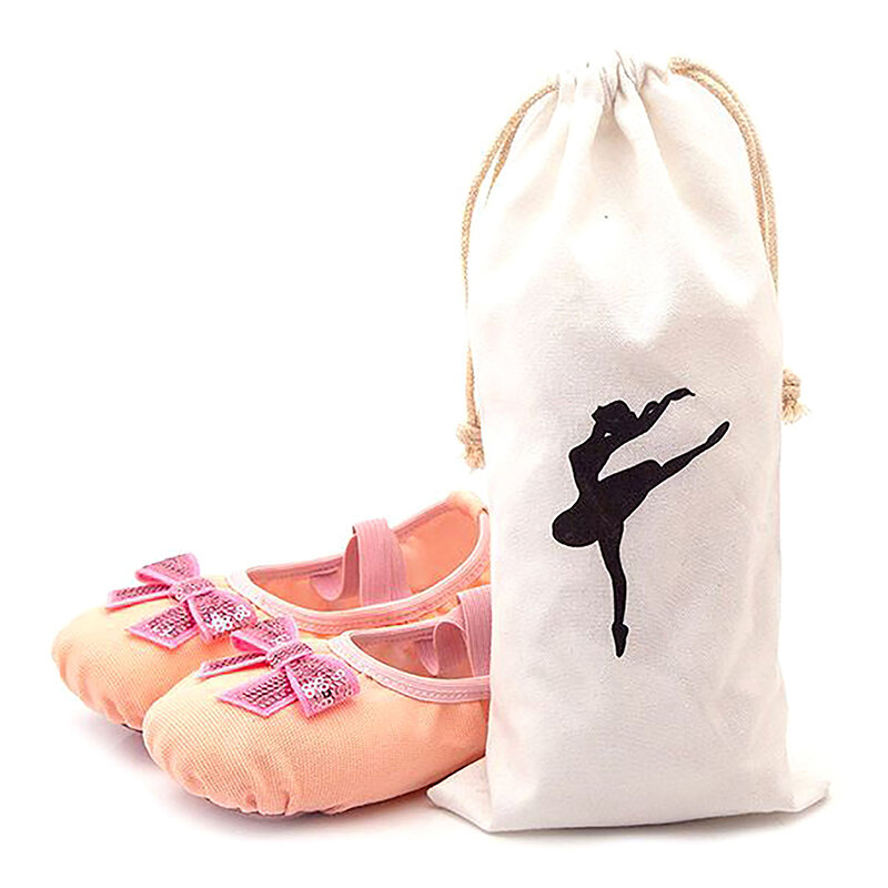Borsa portaoggetti per scarpe da ballo per bambini grande capacità con doppia coulisse forniture da ballo pacchetto di archiviazione di oggetti portatili
