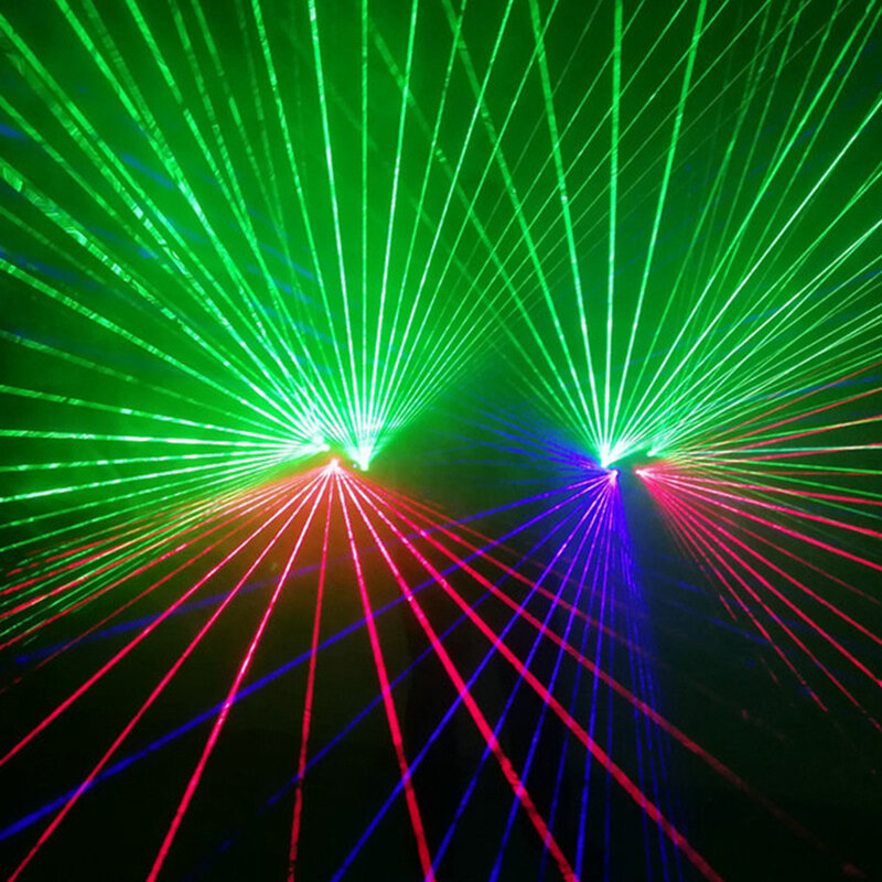 قفازات ليزر قابلة للشحن تعمل بالطاقة مصباح الليزر ضوء المرحلة الرقص المرحلة DJ عروض الحفلات LED قفازات مضيئة أخضر أحمر ليزر