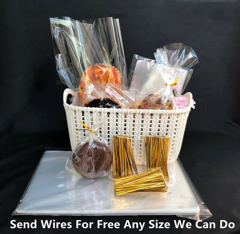 Прозрачный пакет для конфет из ОПП, пластиковая упаковка для пирожных, конфет, леденцов для свадебных подарков