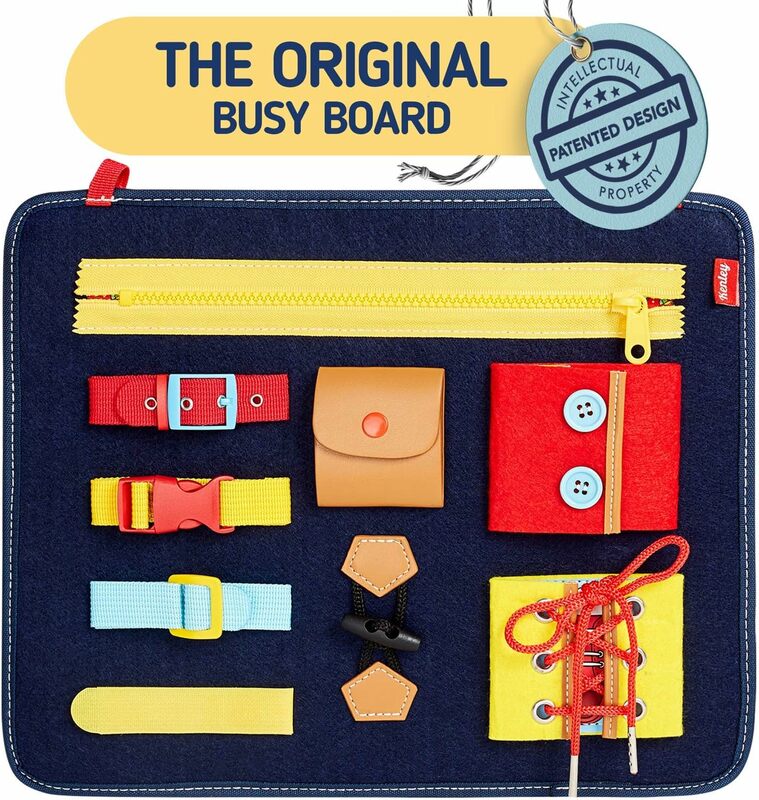 Toddler Busy Board Montessori Sensory Activity Board for Toddlers  Develops Basic and Fine Motor Skills  Learn to Dress Toys