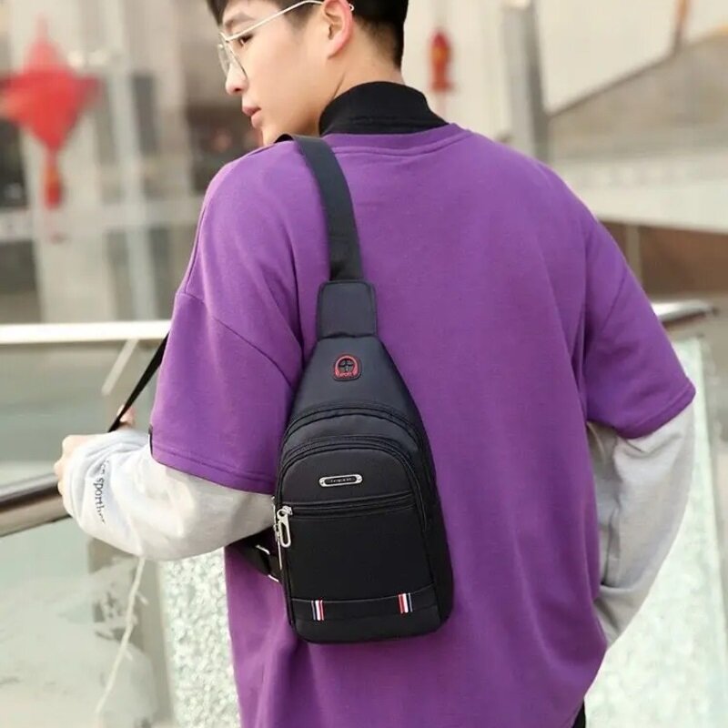 Xierya Men Crossbody Bag Simple Storage Bag for Travel Outdoor Small Black Messenger Bags Coffee Shoulder Bag Solid Color Pocket