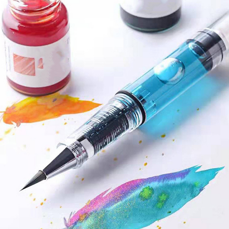 Caneta-tinteiro plástico portátil aquarela, canetas prática caligrafia, canetas escolares