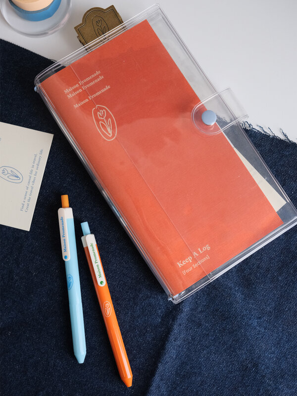 チューリップのロゴが付いたノートノート、透明なPVC、アジェンダの日記、ルーズジャーナル、新しい透明ノートブック、2023
