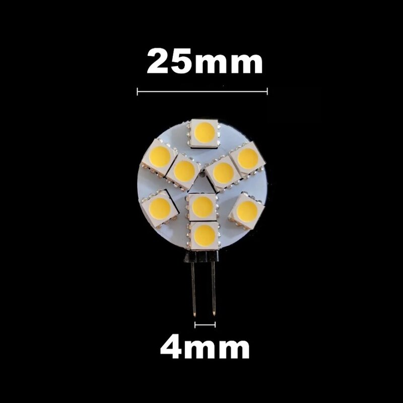 G4ソケット5050 smd LED電球、biピンランプ、暖炉、暖かい白色光、4.8w、12v、1.2w、1.8w、2.4w、dc