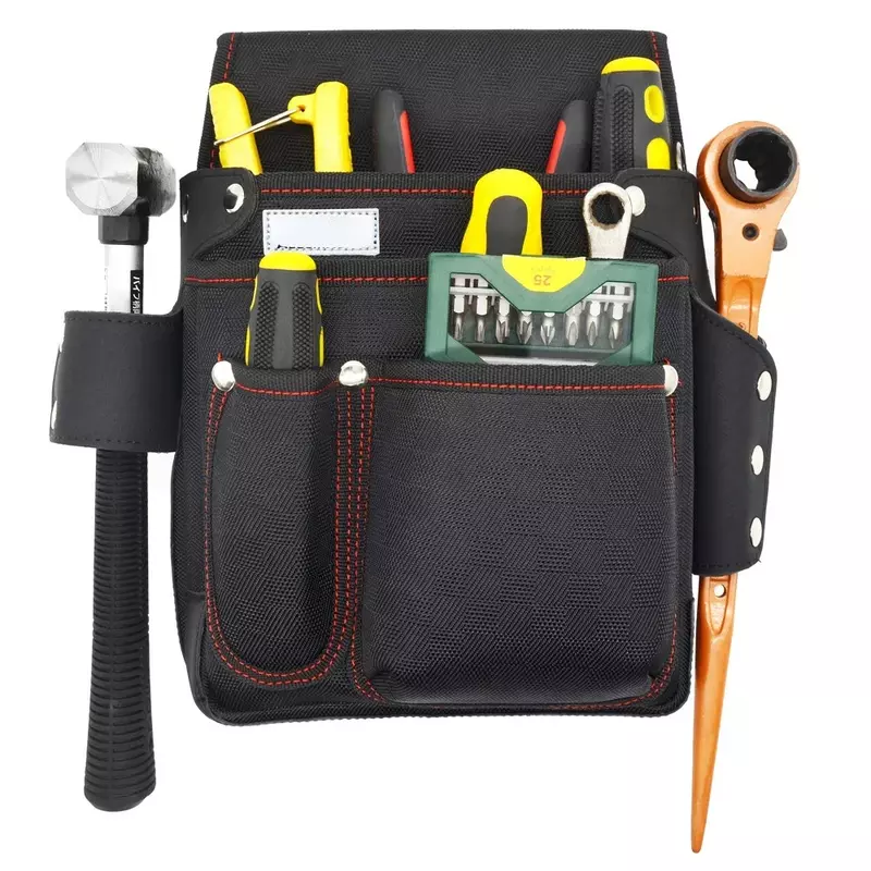 Multiple Pockets & Vertical Storage for Electricians & Carpenters Clip On Belt Work Pouch Bag Heavy Duty Tool Pouch