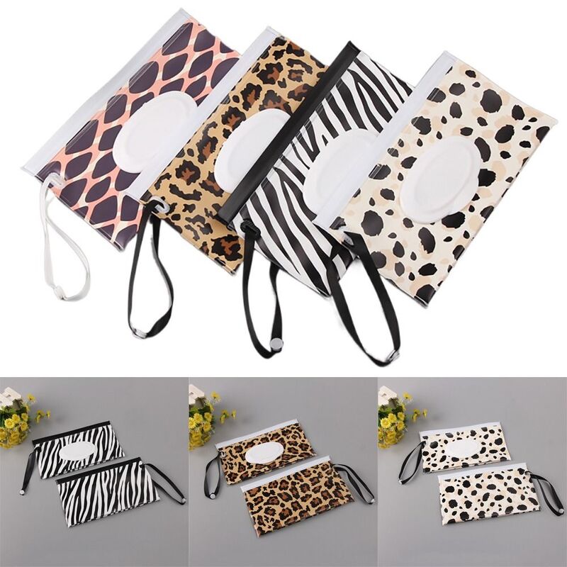 Useful Fashion Carrying Case Flip Cover Stroller Accessories Portable Cosmetic Pouch Tissue Box Wet Wipes Bag Wipes Holder Case