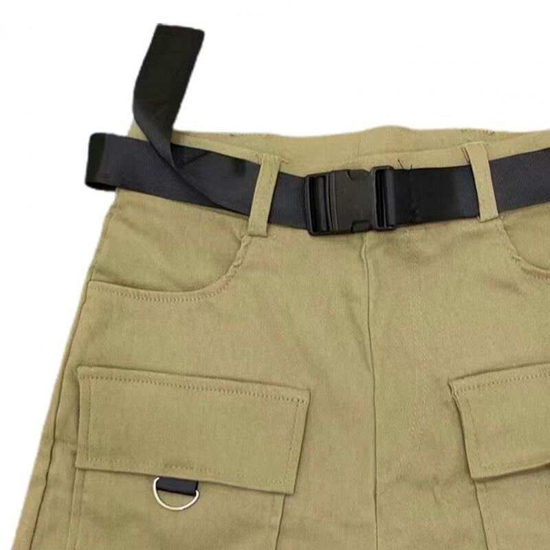 1pc Frauen Cargo Shorts mit Gürtel hohe Taille High Street Style Shorts Multi Taschen Butt-Lifting Casual Daily Wear kurze Hosen