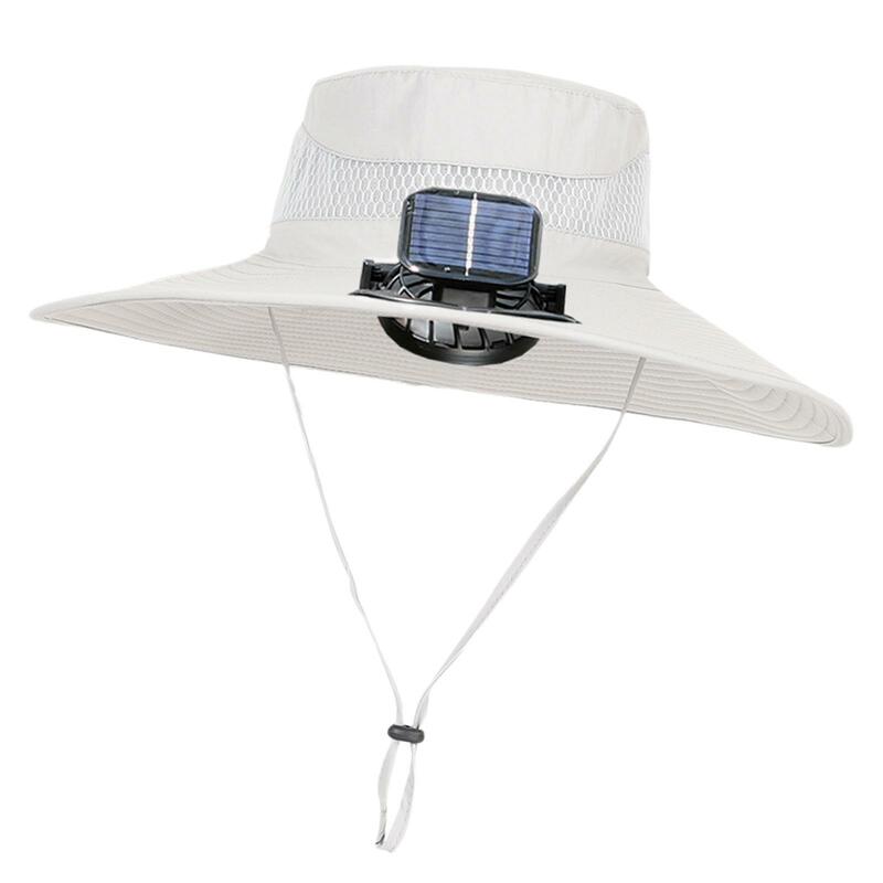 Шляпа с вентилятором для мужчин и женщин, регулируемая летняя дорожная Панама от солнца с 3 скоростями