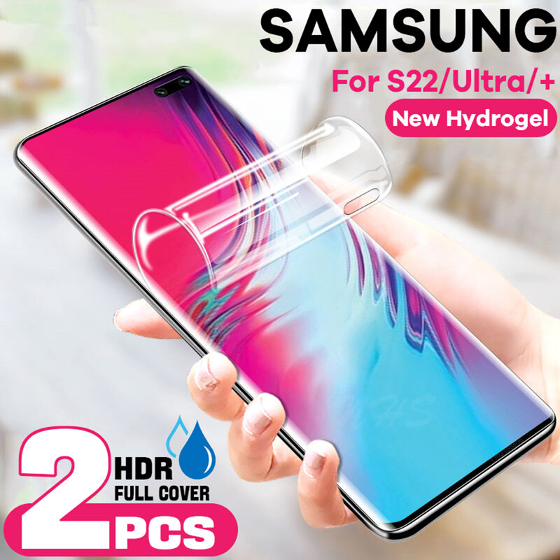 2 Buah Pelindung Layar Film Hidrogel untuk Samsung Galaxy S20 S21 FE S22 S23 Ultra S10 Plus Pelindung Layar Pada A52 A13 A53 A32 A23
