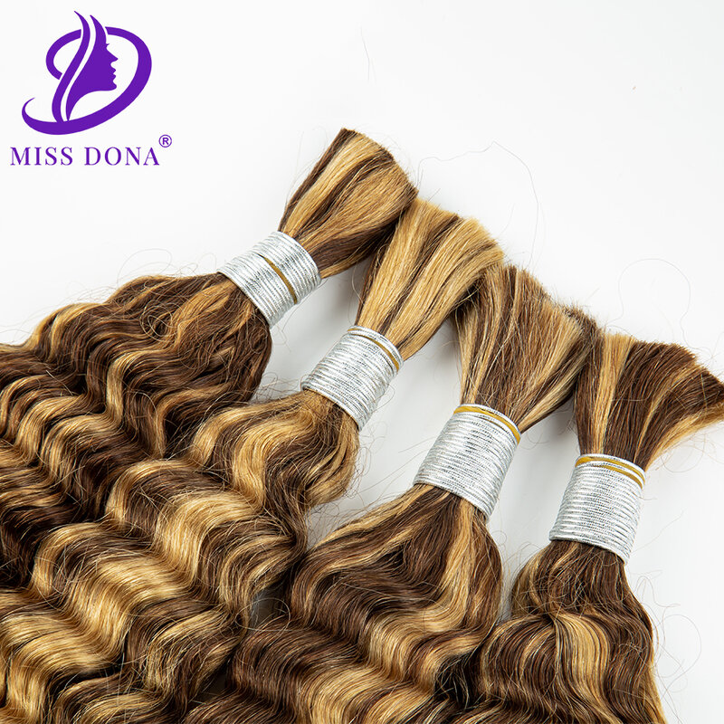 Extensión de cabello para salón de belleza, cabello a granel sin trama, 4 27 resaltado, cabello colorido a granel, extensión de cabello de onda profunda
