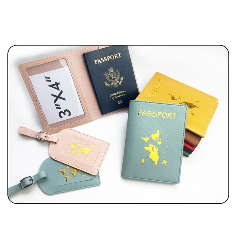 Capa passaporte fofa etiqueta bagagem para mulheres homens noiva noivo viagem presente casamento