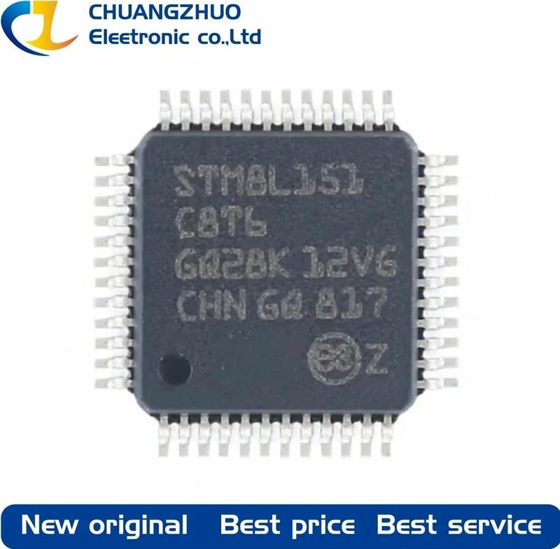 Микроконтроллер STM8L151C8T6, 4 КБ, 16 МГц, 41 флэш-память 64 КБ, оригинал (7x7), 1 шт.