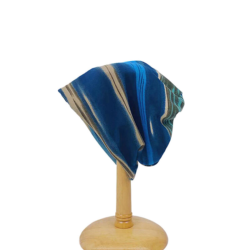 Cappello Pullover lavorato a maglia per adulti multifunzionale Unisex arcobaleno cravatta coda di cavallo fascia indossabile colore
