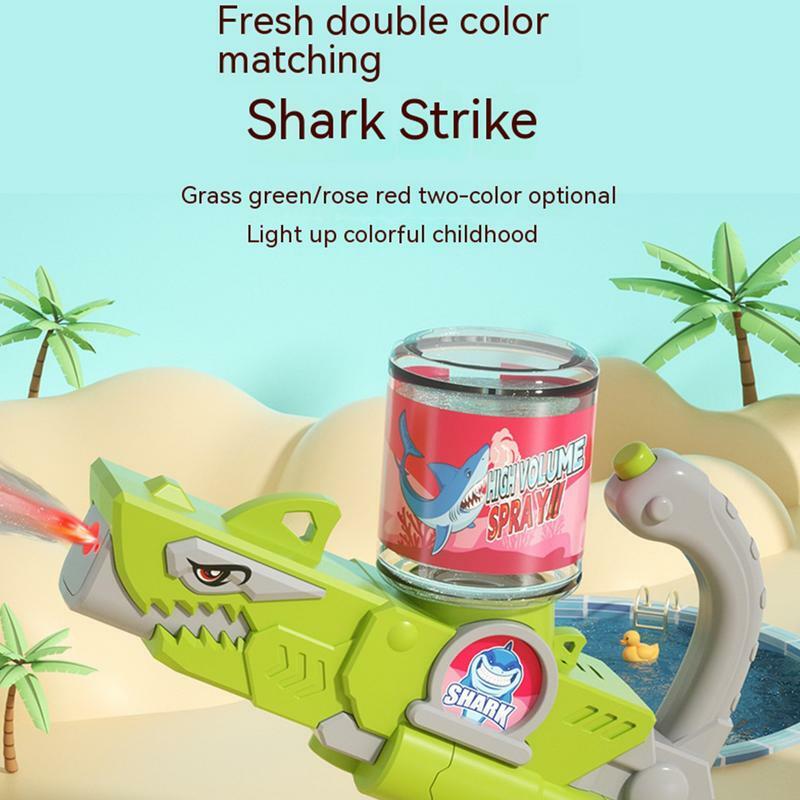Brinquedo aquático para festas na piscina, Mist Spray, Brinquedos interativos de verão, Forma de tubarão com luz, Brinquedos ao ar livre