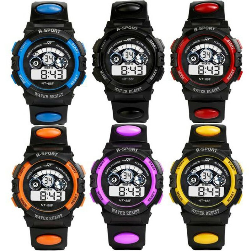 Kids Digital LED Watches, Impermeável, Crianças, Menino, Quartzo, Alarme, Data, Esportes, Relógio de pulso, Casual, Presente, 2023