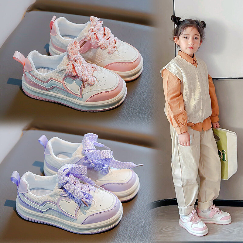 Spring & Summer Fashion Girls Children Shoes Breathable Sports Casual Soft-Soled Kids Sneakers Size 26-37
